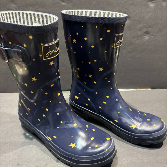 Joules Molly Welly Star Print Rain Boots – Women’s US 8 – Mid-Calf Waterproof - Picture 1 of 11